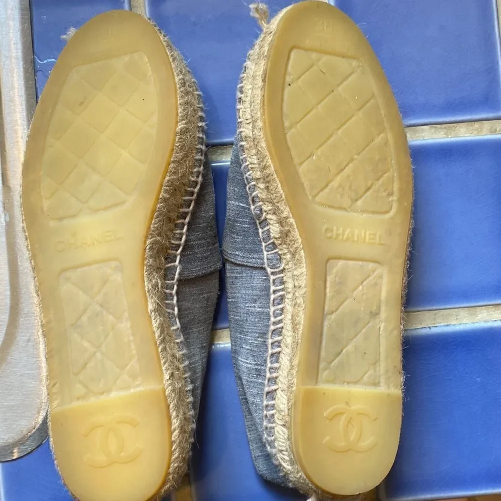 Chanel espadrilles light chambray 38
